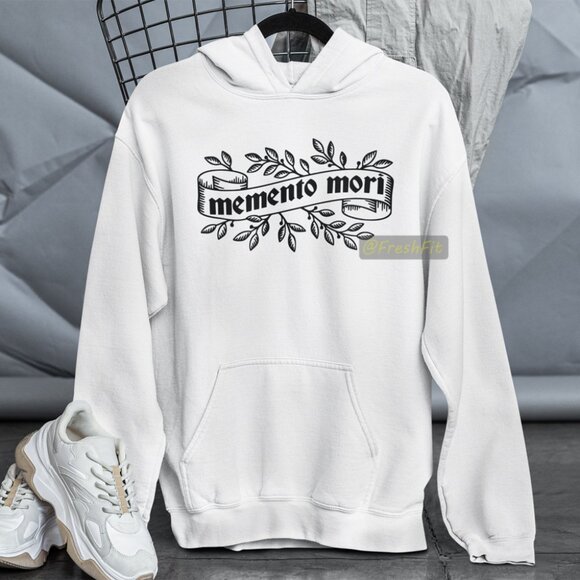 Other - 🆕Memento Mori White Fleece Pullover Hoodie